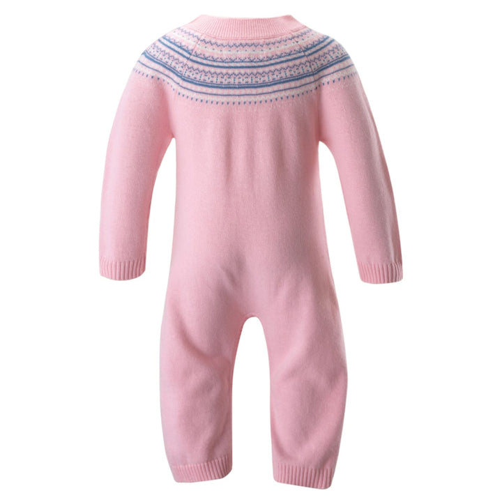 Pink Fairisle Knit Playsuit - 3m - Onesie
