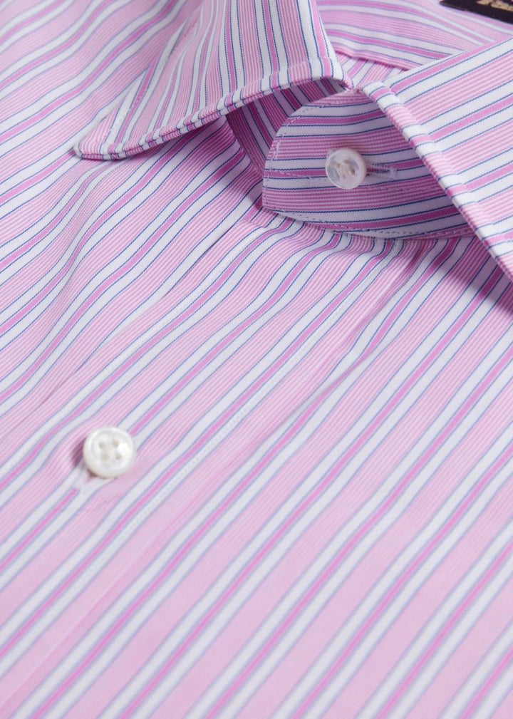 Pink Narrow Stripe Dress Shirt - Pink - Dress Shirt