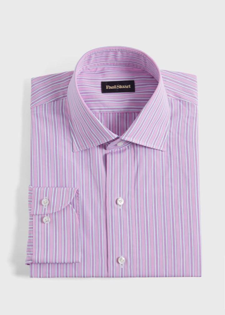 Pink Narrow Stripe Dress Shirt - Pink - Dress Shirt