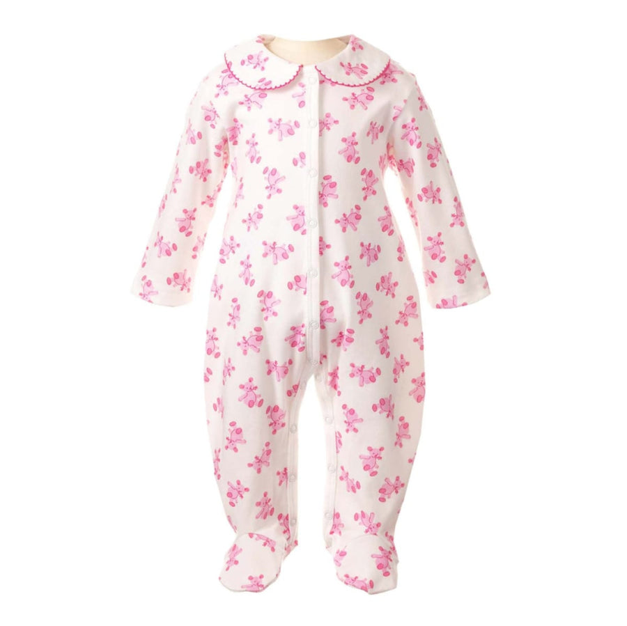Pink Teddy Footie - Footies