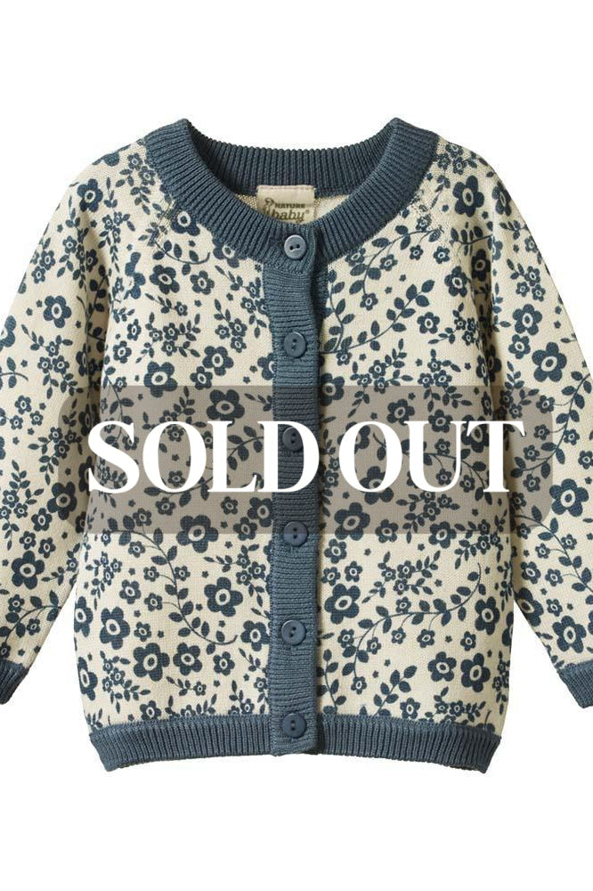 Piper Cardigan - Large Daisy Belle Blue Print - Cardigan