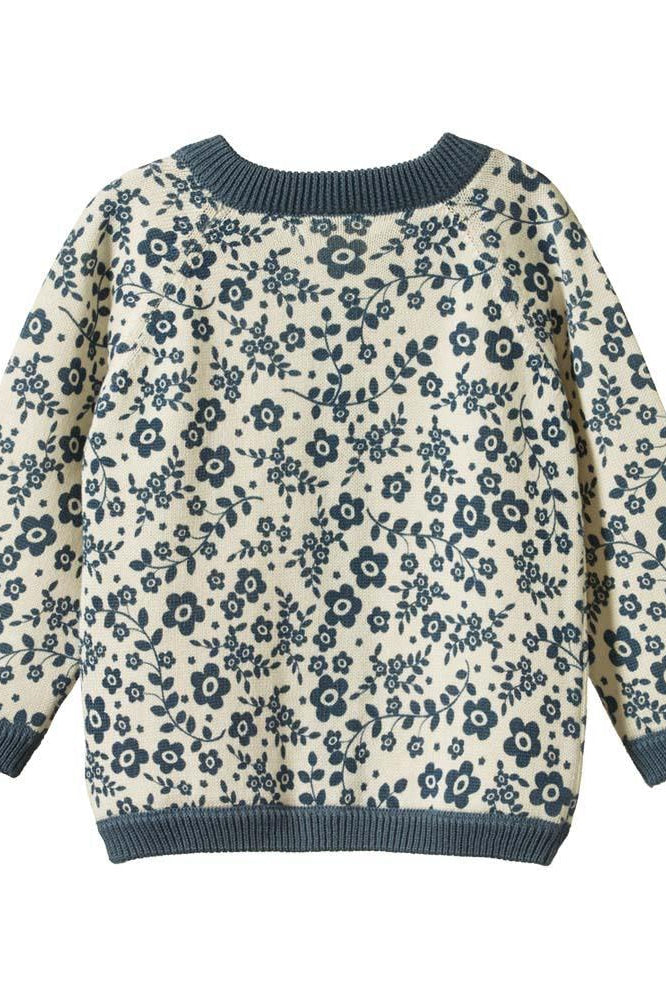 Piper Cardigan - Large Daisy Belle Blue Print - Cardigan