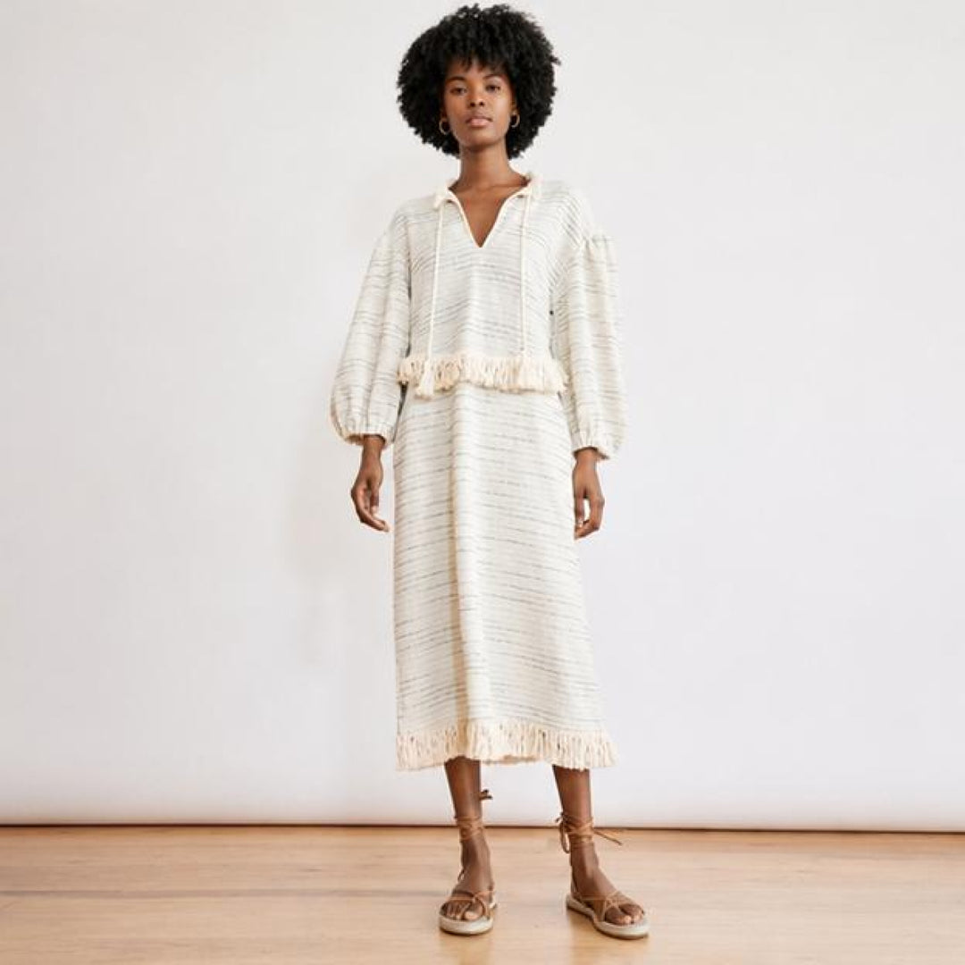 Piper Fringe Dress - Cream Multi - Dresses
