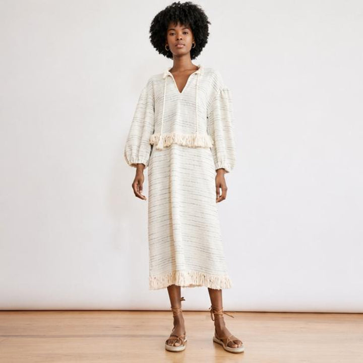 Piper Fringe Dress - Cream Multi - Dresses