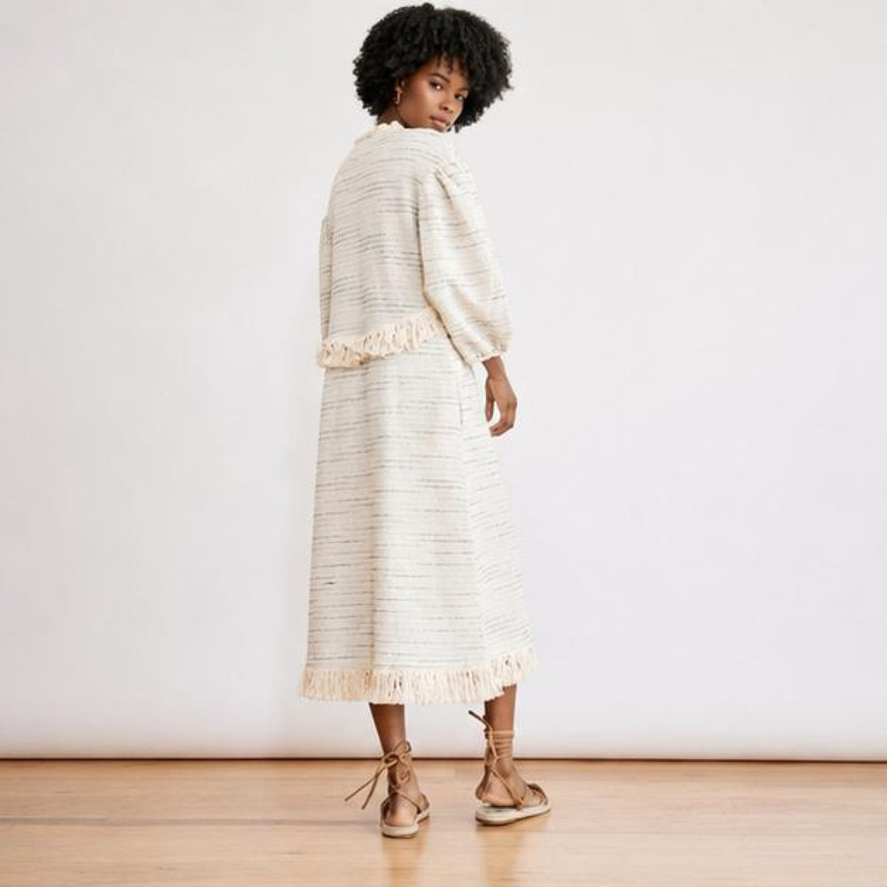 Piper Fringe Dress - Cream Multi - Dresses