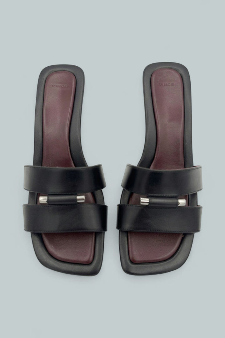 Piper Kitten Heel Slides - Black - US 8.5 / EU 39 - Sandals