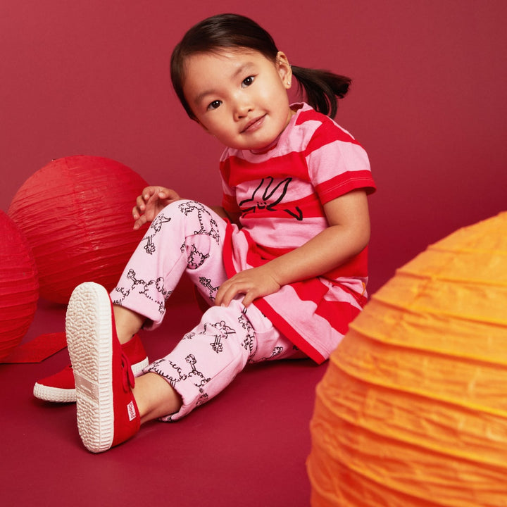 Stripe Starfish Baby T-Shirt - Aurora Pink