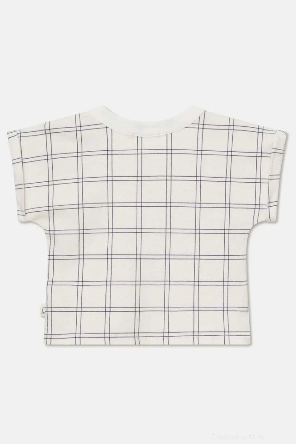 Plaid crepe baby t-shirt - Ivory - T-shirt