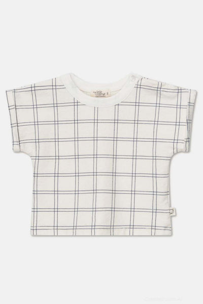 Plaid crepe baby t-shirt - Ivory - T-shirt