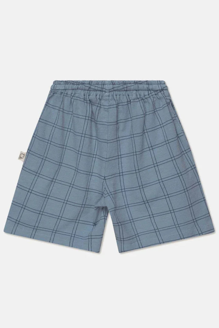 Plaid Crepe Bermuda Shorts - Sky Blue - 10Y - Shorts