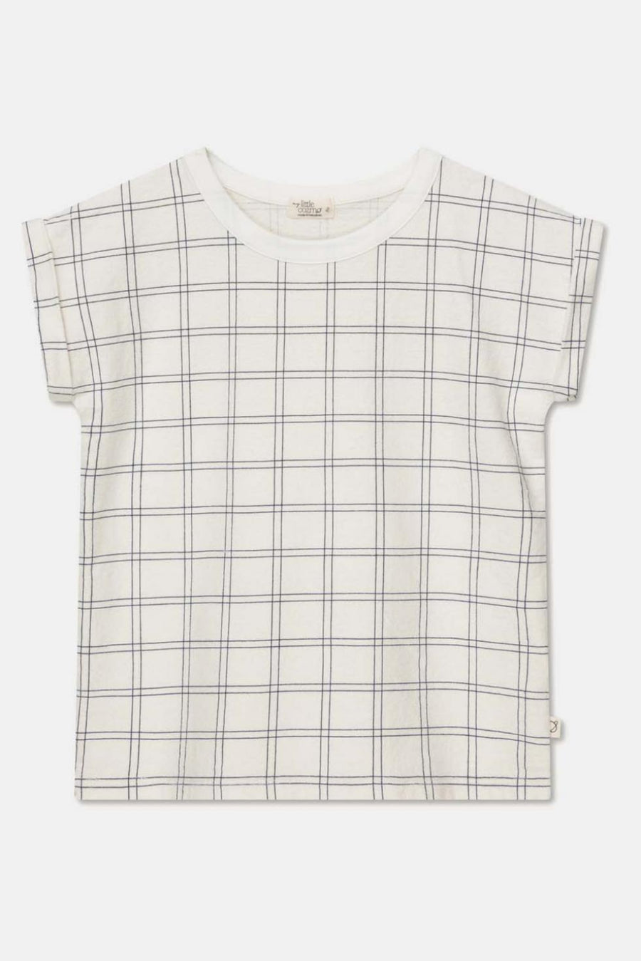 Plaid crepe t-shirt - Ivory - T-shirt