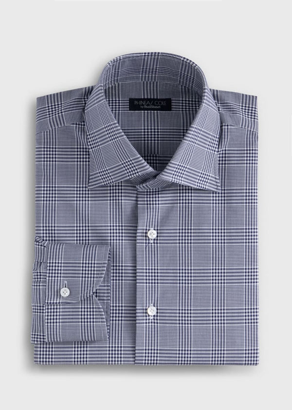 Plaid Dress Shirt - Navy/White - Dress Shirt