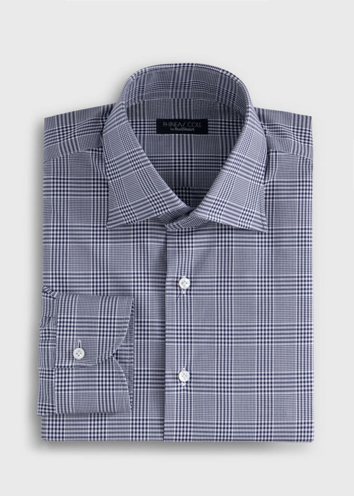 Plaid Dress Shirt - Navy/White - Dress Shirt