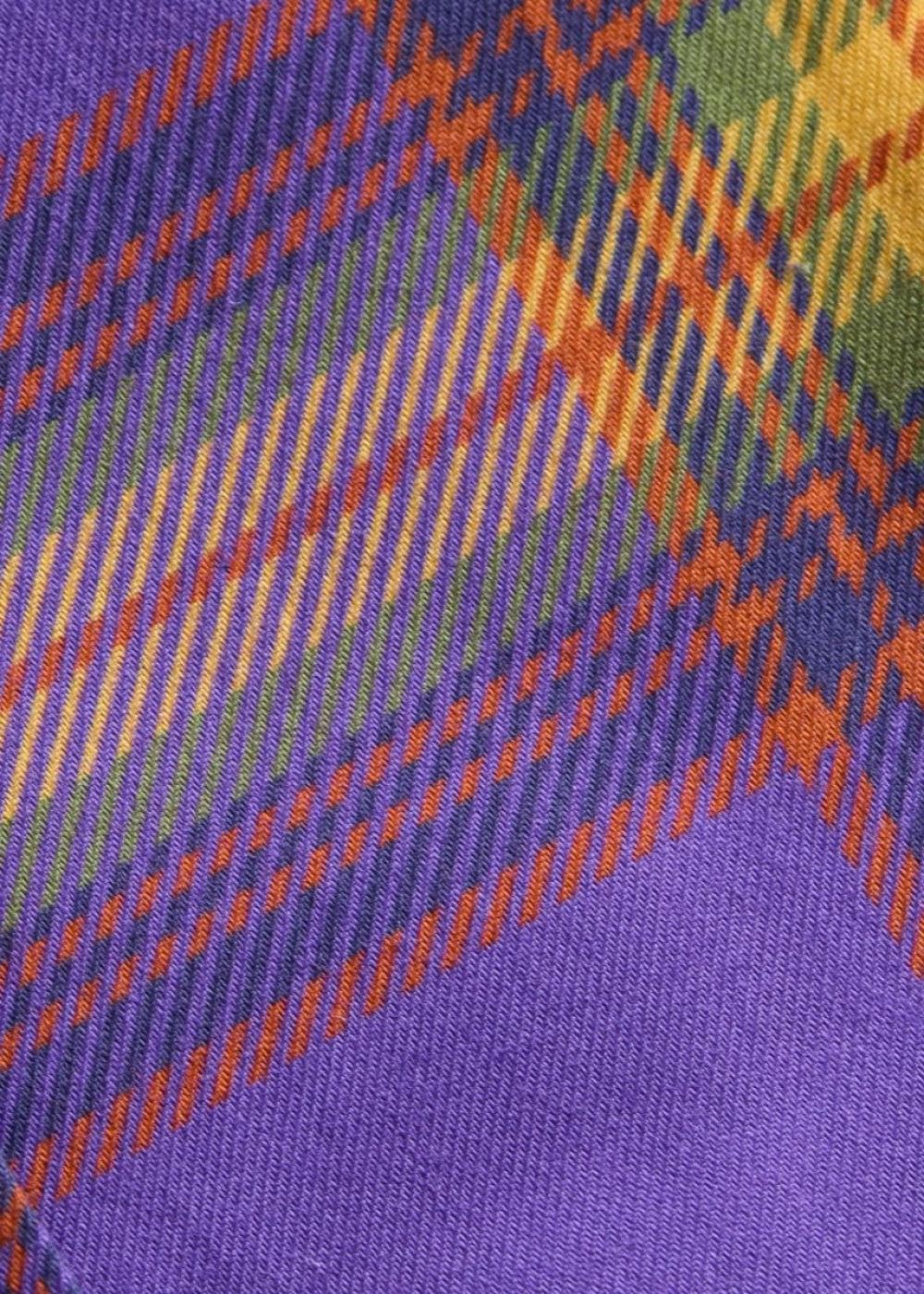 Plaid Print Sport Shirt - Purple - Collared Shirt