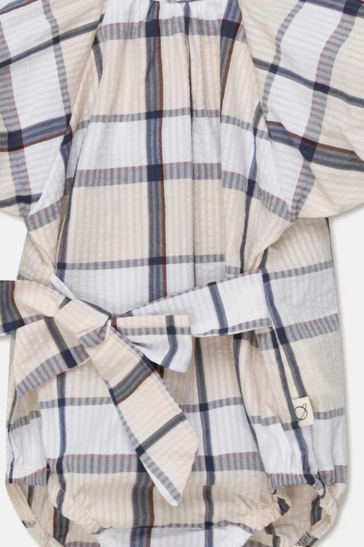 Plaid seersucker baby romper - Unique - Romper
