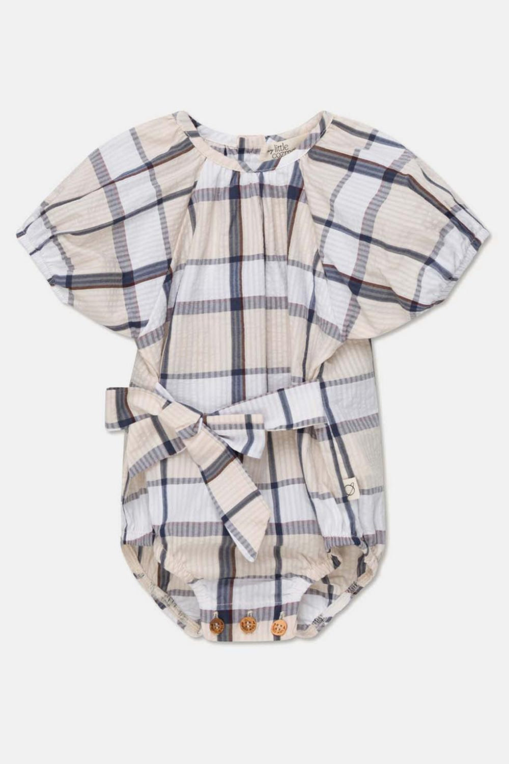 Plaid seersucker baby romper - Unique - Romper