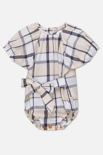 Plaid seersucker baby romper - Unique - Romper