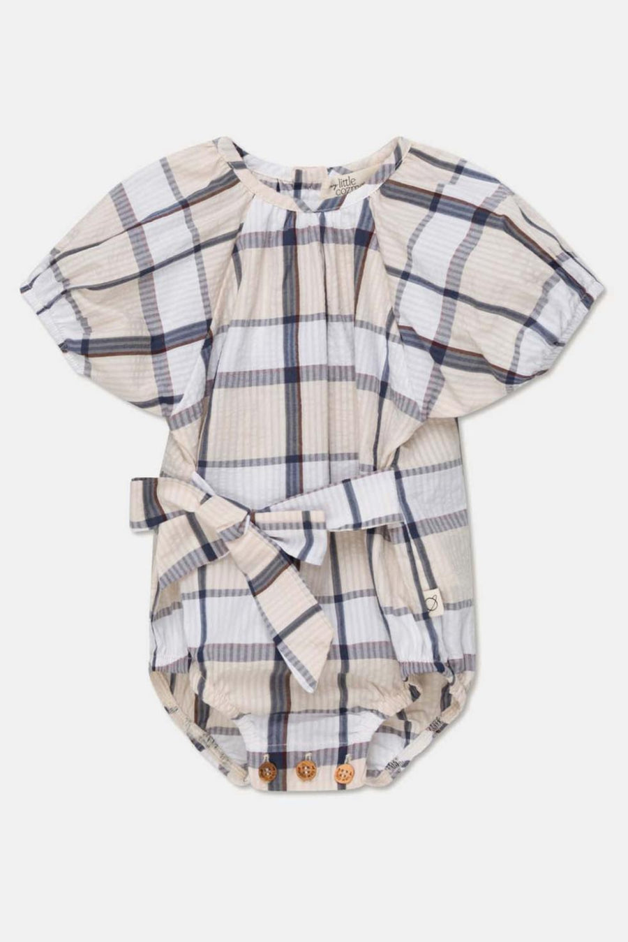 Plaid seersucker baby romper - Unique - Romper