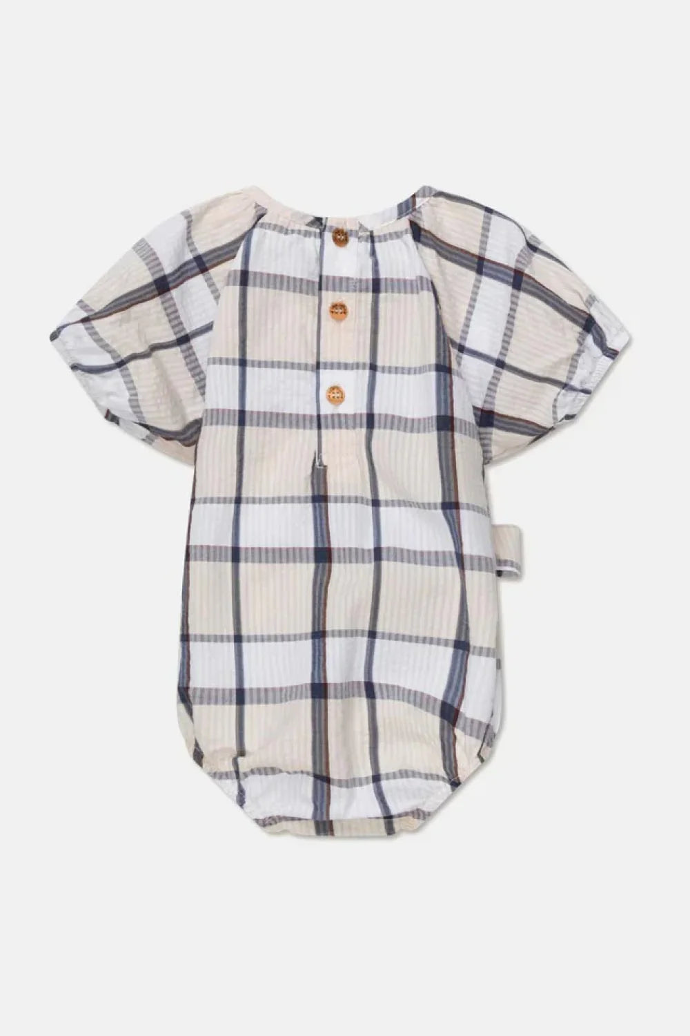 Plaid seersucker baby romper - Unique - Romper