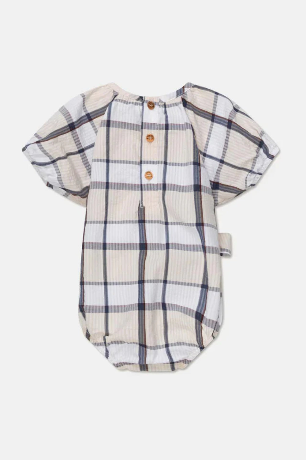 Plaid seersucker baby romper - Unique - Romper