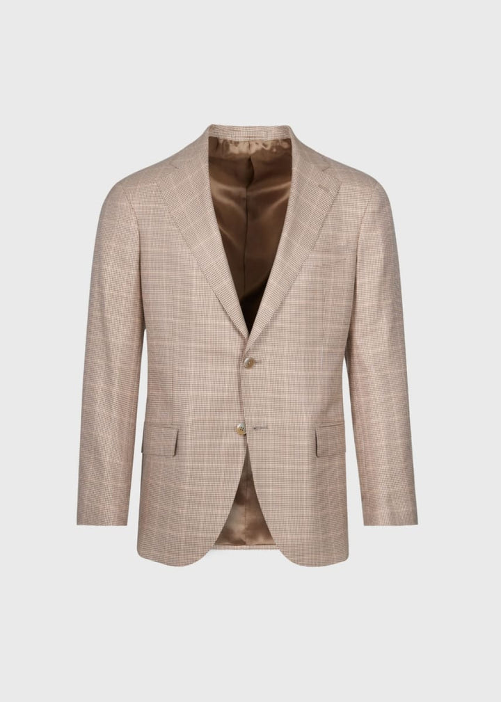 Plaid Summer Jacket - Tan - 44 - Blazer