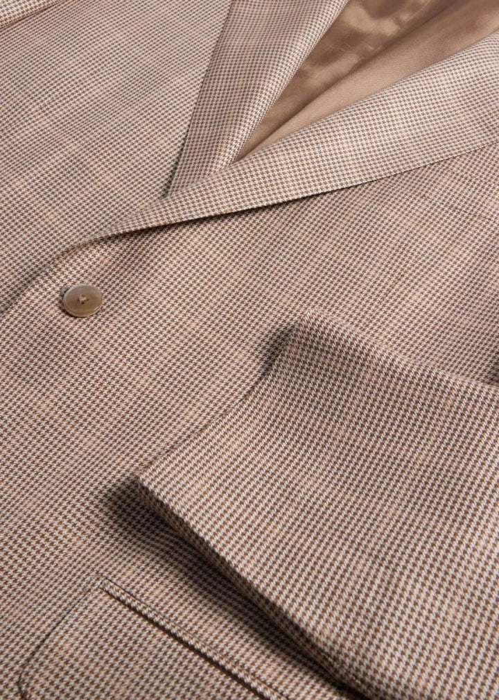 Plaid Summer Jacket - Tan - 44 - Blazer