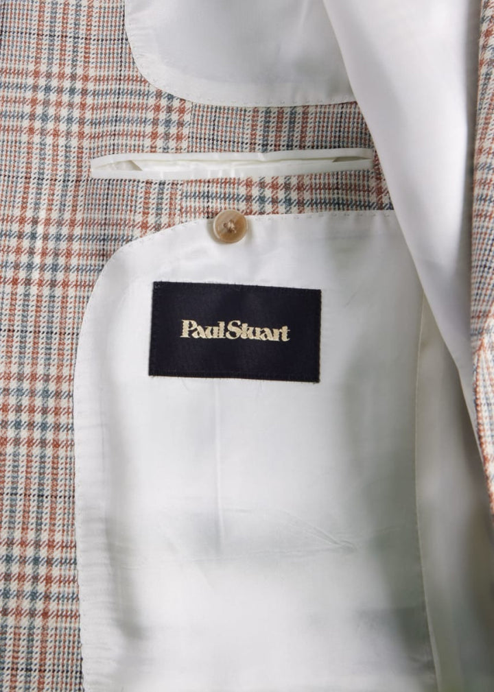 Plaid Summer Jacket - Tan/Sage - 46 - Blazer