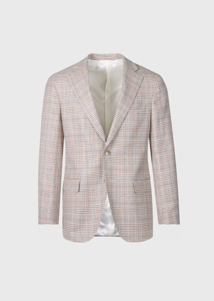 Plaid Summer Jacket - Tan/Sage - 46 - Blazer