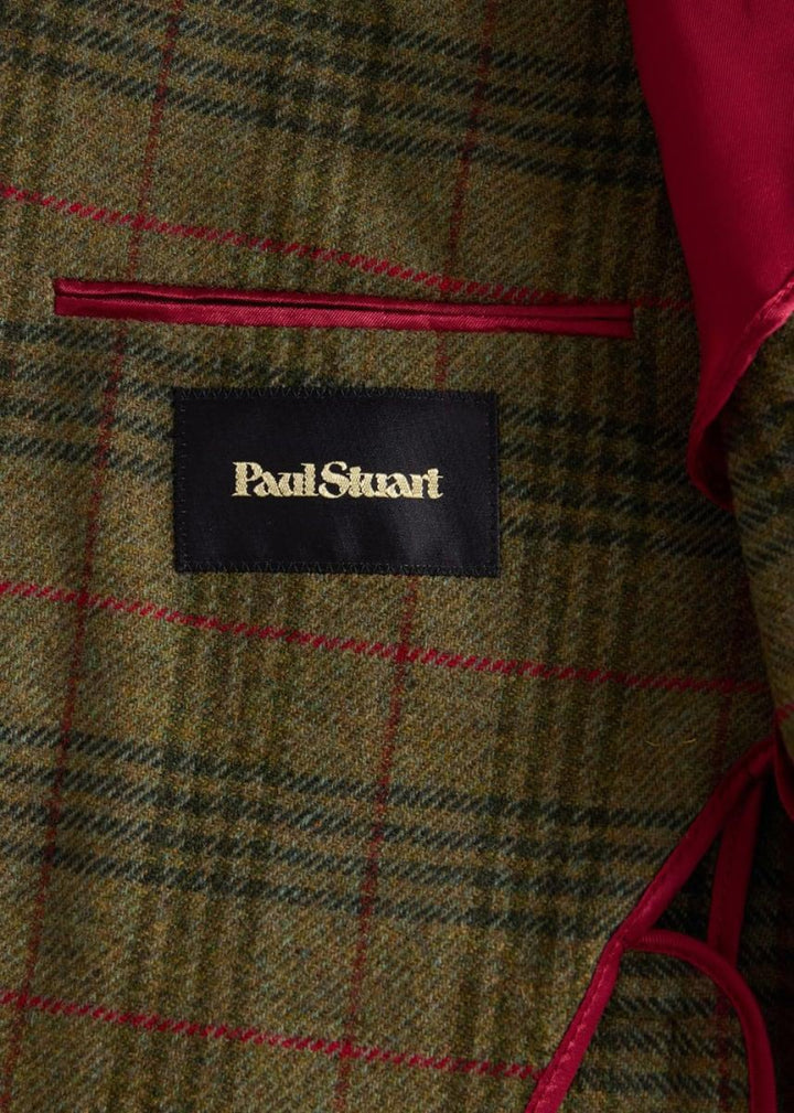 Plaid Two Button Suit - Olive - Suit