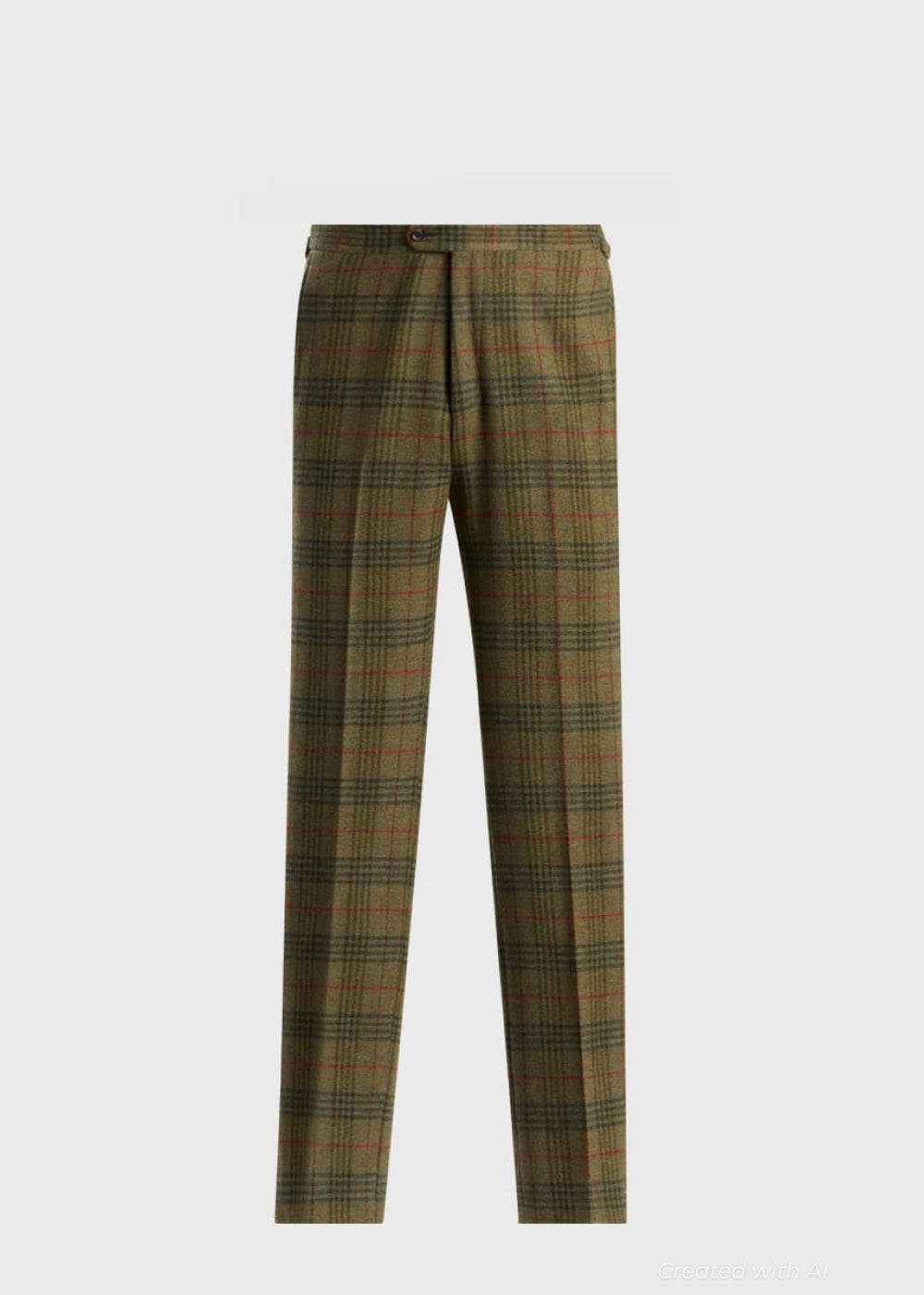 Plaid Two Button Suit - Olive - Suit