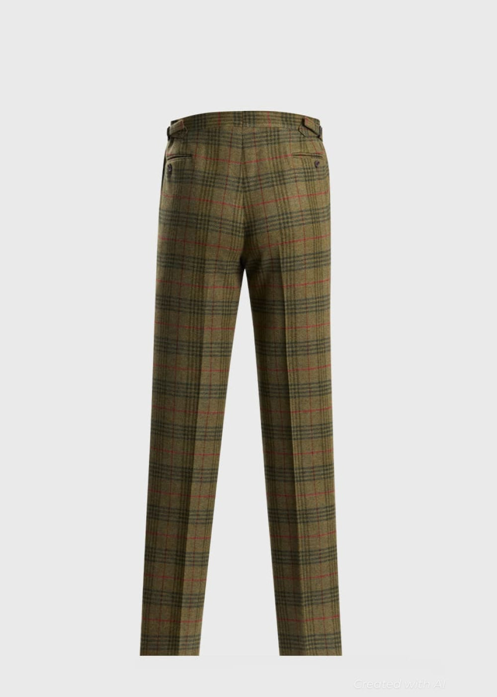 Plaid Two Button Suit - Olive - Suit
