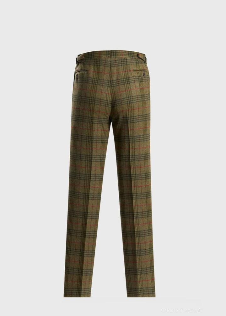 Plaid Two Button Suit - Olive - Suit