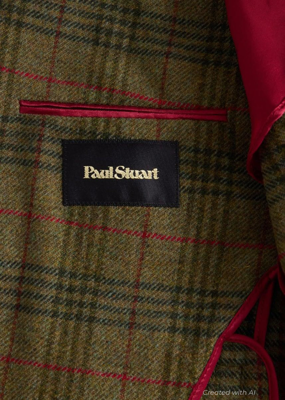 Plaid Two Button Suit - Olive - Suit