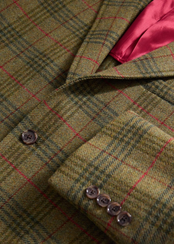 Plaid Two Button Suit - Olive - Suit
