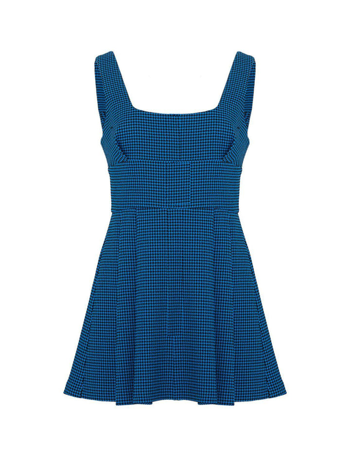 Pleated Mini Dress - Blue - Dresses