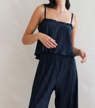 Pleated Sadie Camisole - Black - Camisole