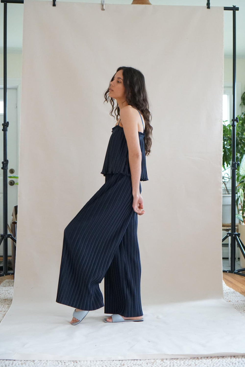 Pleated Sadie Camisole - Navy - Camisole
