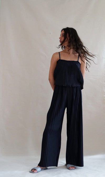 Pleated Sadie Camisole - Navy - Camisole