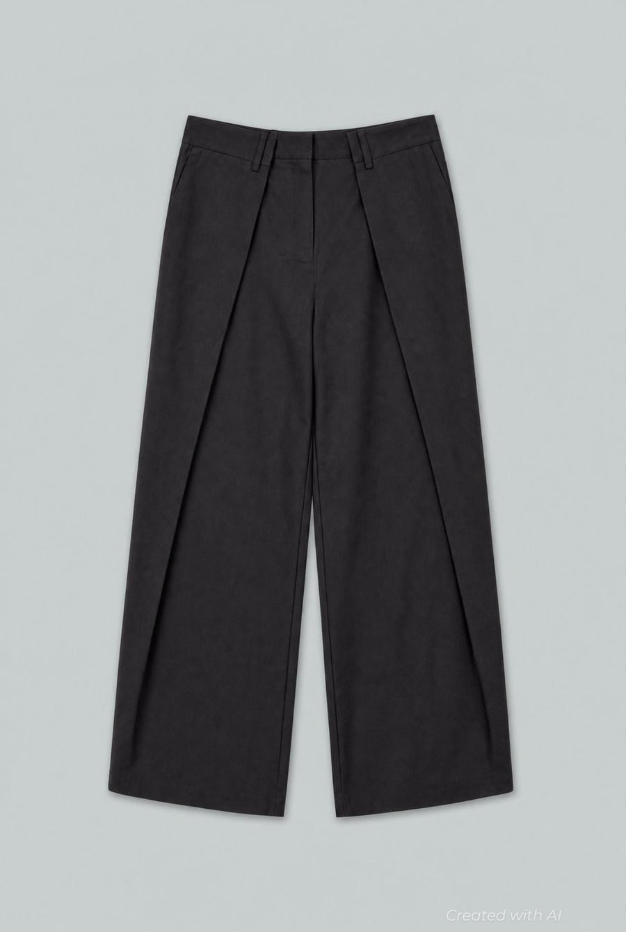 Pleated Wide Trousers - Black - Trouser