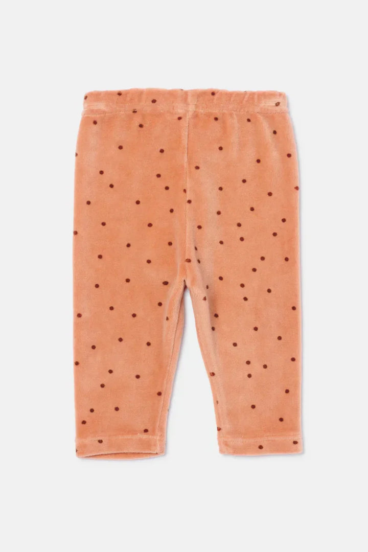 Polka Dot Velour Baby Leggings - Pink - Leggings