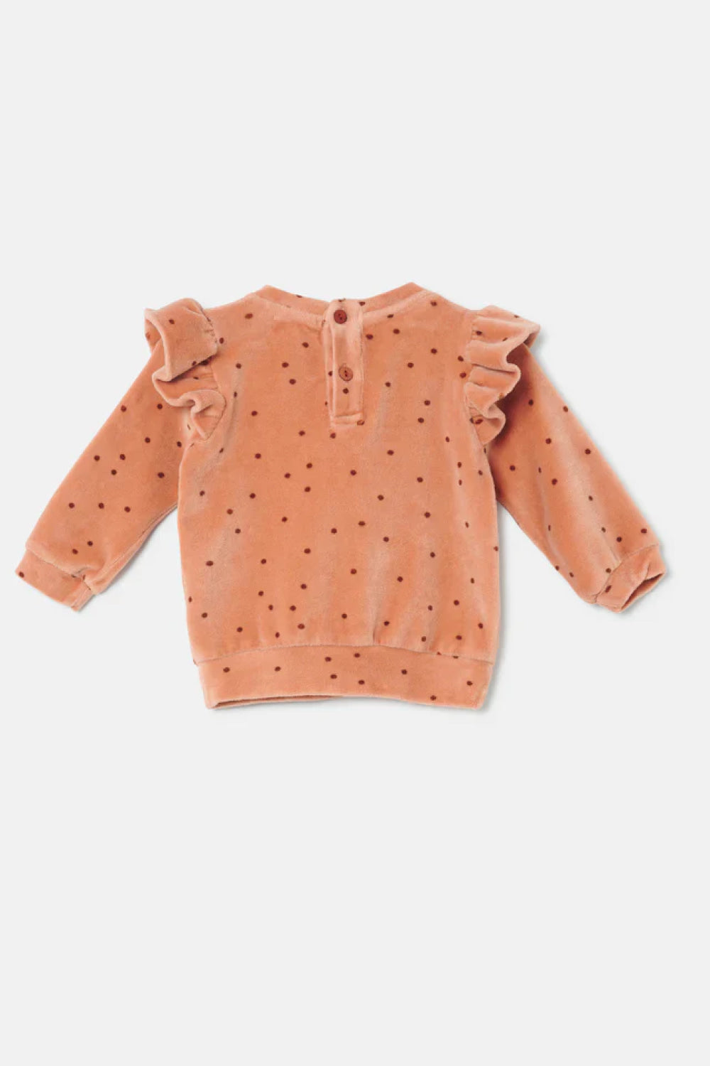 Polka Dot Velour Baby Sweatshirt - Pink - 6M - Sweatshirt