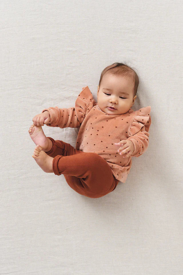 Polka Dot Velour Baby Sweatshirt - Pink - 6M - Sweatshirt