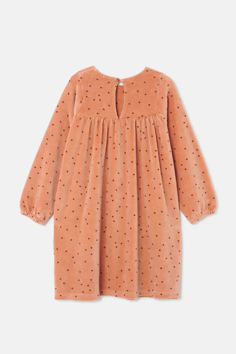 Polka Dot Velour Dress - Pink - Dresses