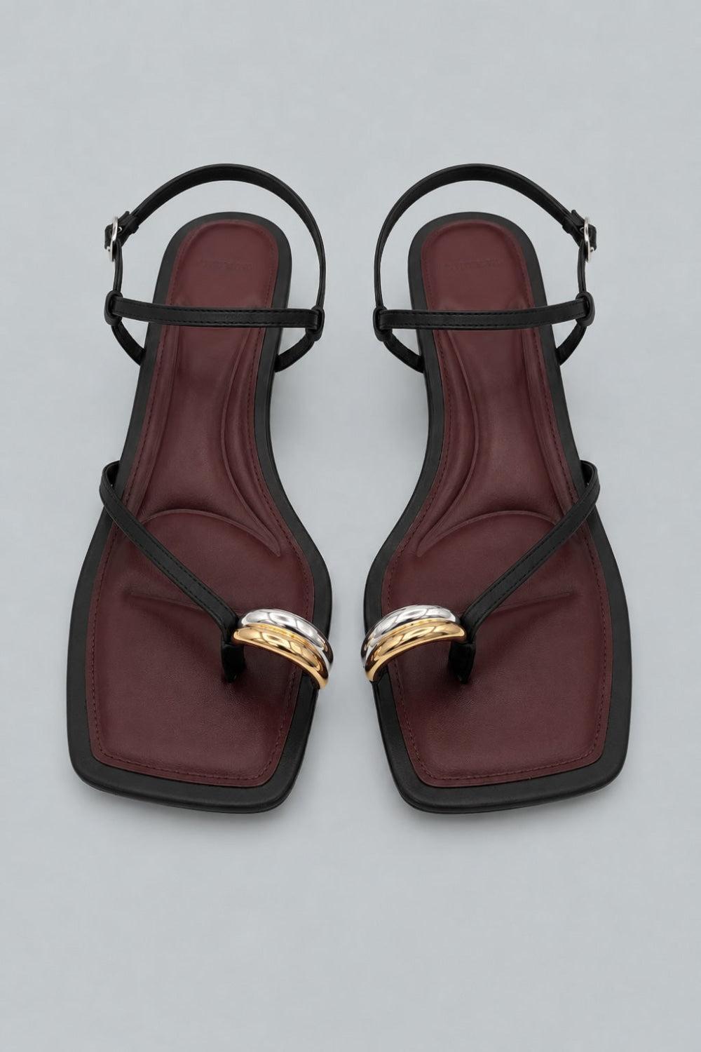 Polli Kitten Heel Sandals - Black - 7.5 - Loafers