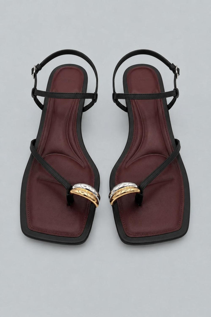 Polli Kitten Heel Sandals - Black - 7.5 - Loafers