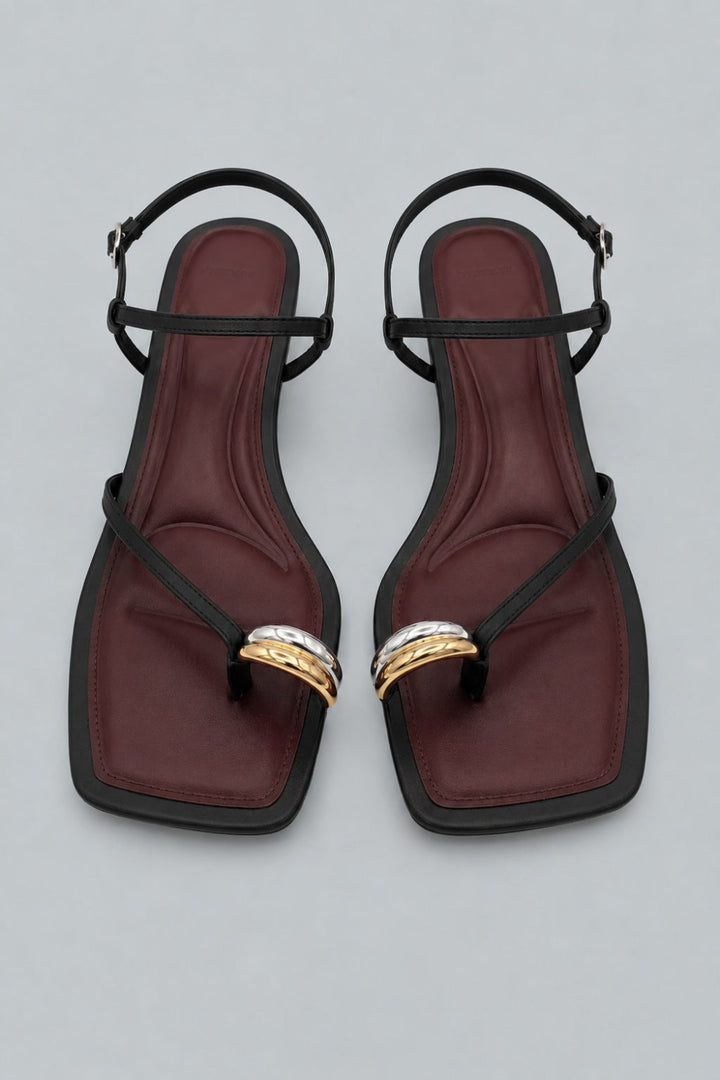 Polli Kitten Heel Sandals - Black - 7.5 - Loafers