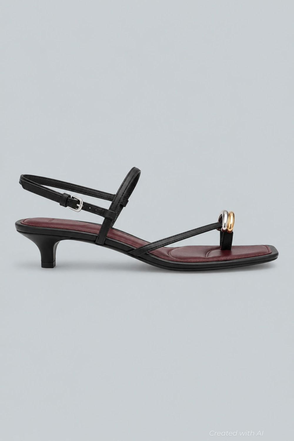 Polli Kitten Heel Sandals - Black - 7.5 - Loafers