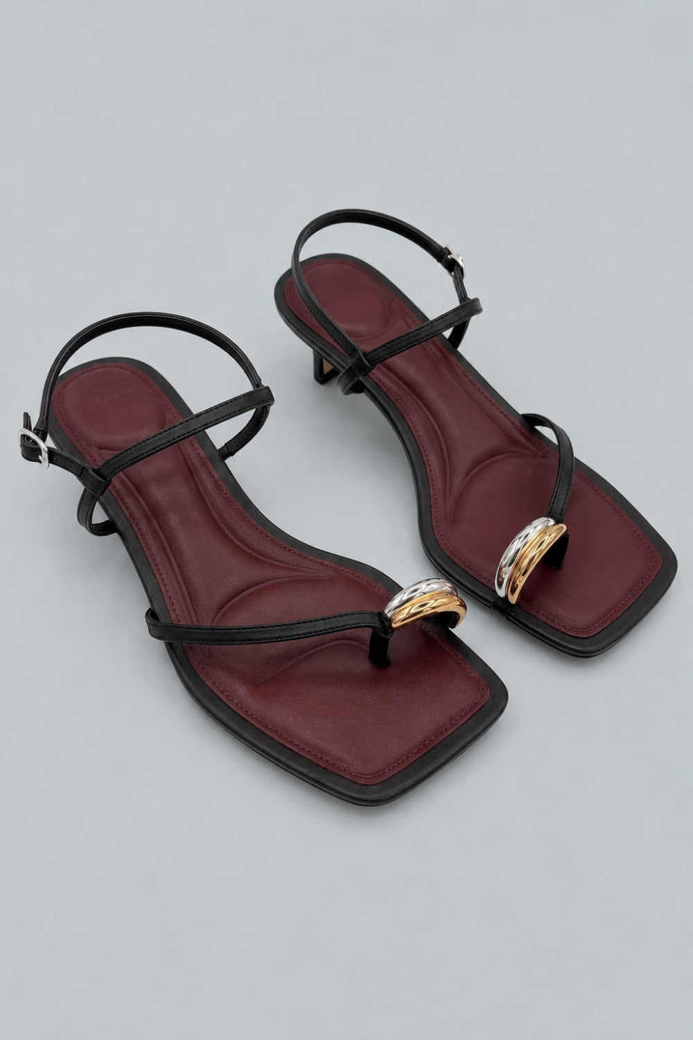 Polli Kitten Heel Sandals - Black - 7.5 - Loafers