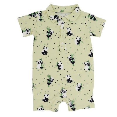 Polo Romper - Panda Mint - Romper
