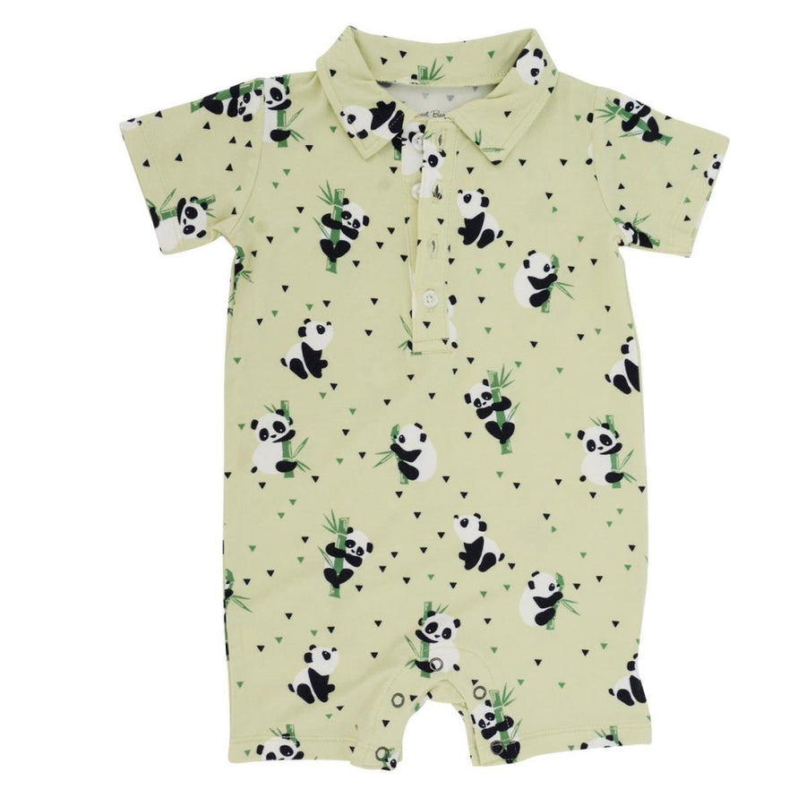 Polo Romper - Panda Mint - Romper